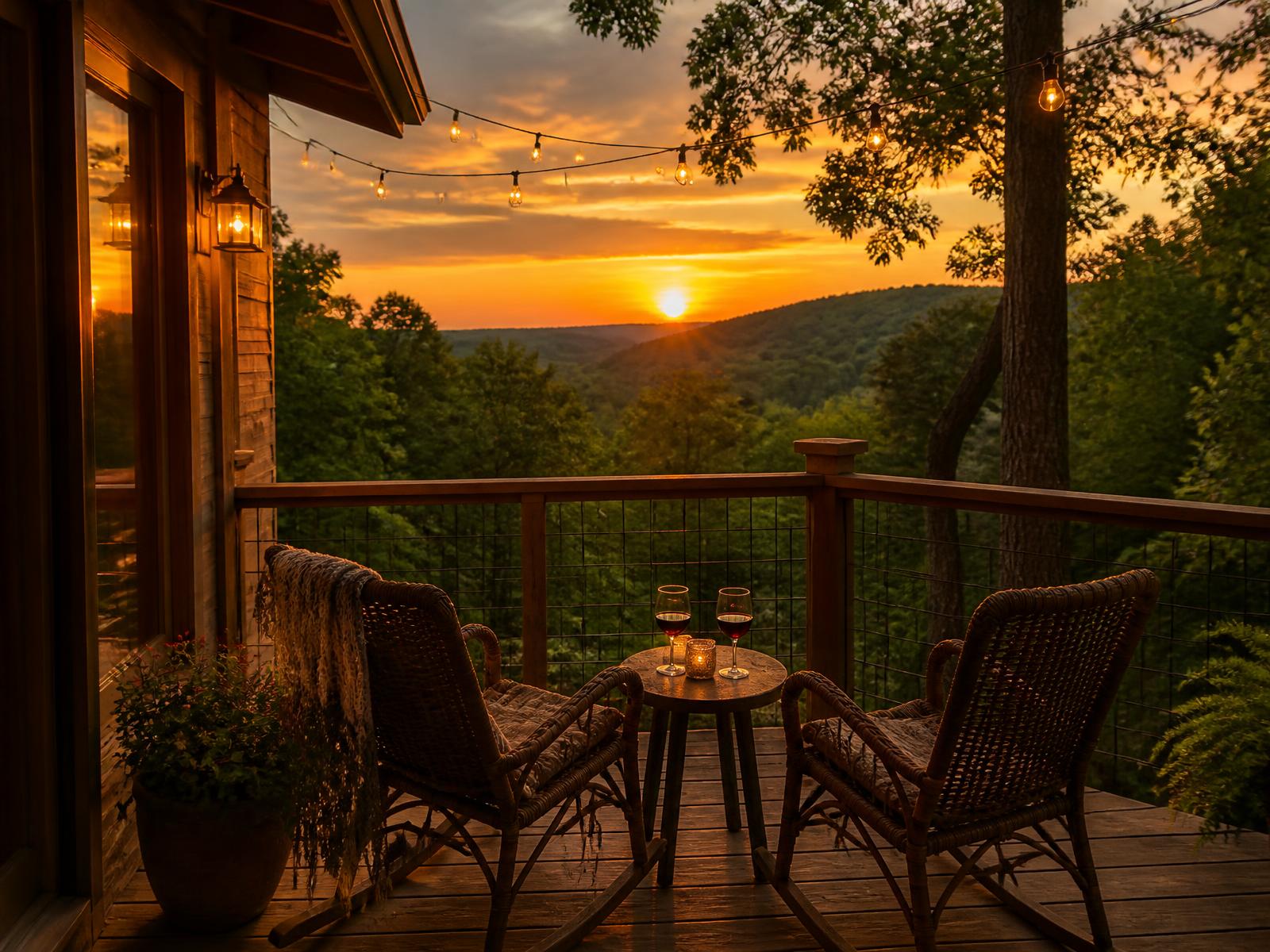 Private deck overlooking the pasture